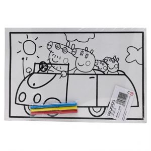 MEDIUM COLOURING BOARD - PIGS CAR
