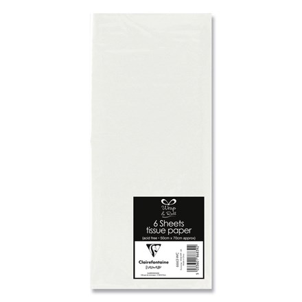 WRAP & ROLL 6 SHEETS WHITE TISSUE PAPER