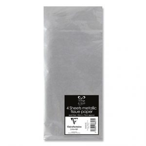 WRAP & ROLL 4 SHEET METALLIC SILVER TISSUE PAPER