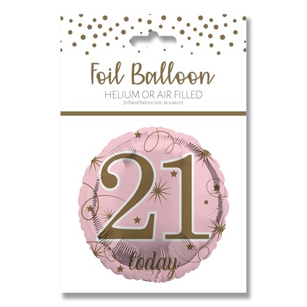 AGE 21 PINK FOIL BALLOON 18"/45.7CM