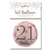 AGE 21 PINK FOIL BALLOON 18"/45.7CM
