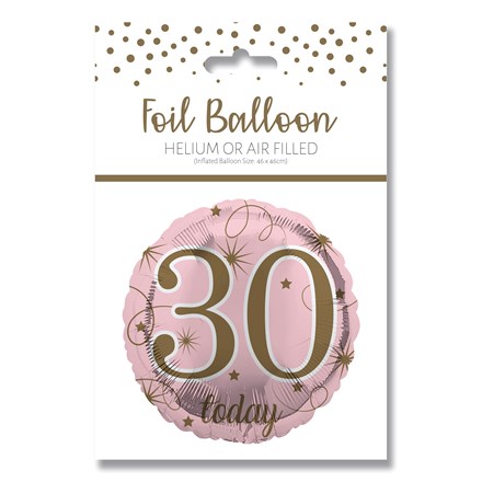 AGE 30 PINK FOIL BALLOON 18"/45.7CM