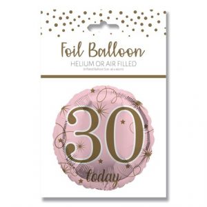 AGE 30 PINK FOIL BALLOON 18"/45.7CM