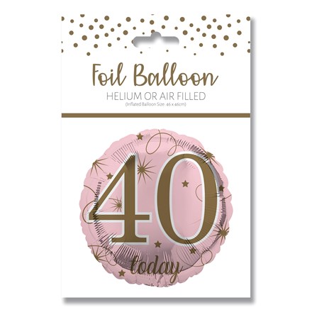 AGE 40 PINK FOIL BALLOON 18"/45.7CM