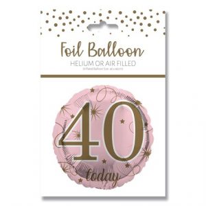 AGE 40 PINK FOIL BALLOON 18"/45.7CM