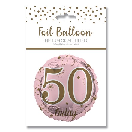 AGE 50 PINK FOIL BALLOON 18"/45.7CM