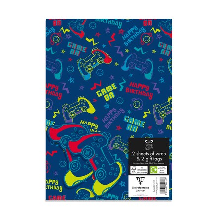 GAMER 2 SHEETS 2 TAGS GIFTWRAP