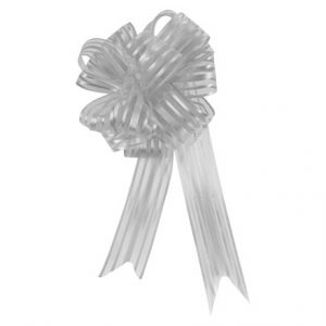 SILVER ORGANZA PULL BOW