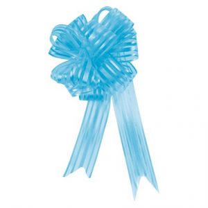 BLUE ORGANZA PULL BOW