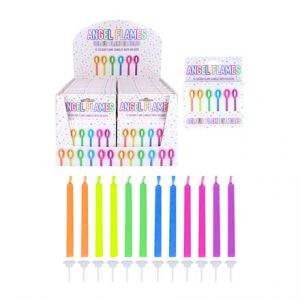 ANGLE FLAMES -  12 COLOUR FLAME CANDLES