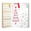XMAS BOTTLE GIFT BAG WHITE DESIGN