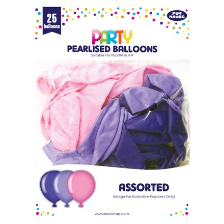 PARTY BALLOONS ASSORTED PINK -