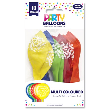 PARTY BALLOONS HAPPY BIRTHDAY ASSORTED -