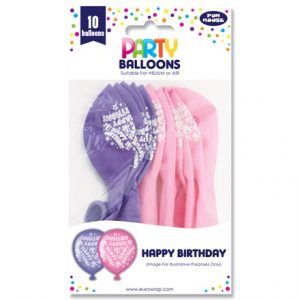 PARTY BALLOONS HAPPY BIRTHDAY PINK -