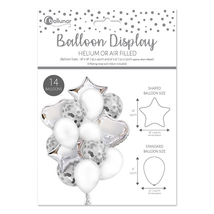 14PC BALLOON SET- SILVER