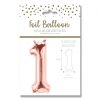 NUMBER 1 ROSE GOLD FOIL BALLOON - 25"/65CM