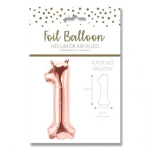 NUMBER 1 ROSE GOLD FOIL BALLOON - 25"/65CM