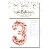 NUMBER 3 ROSE GOLD FOIL BALLOON - 25"/65CM