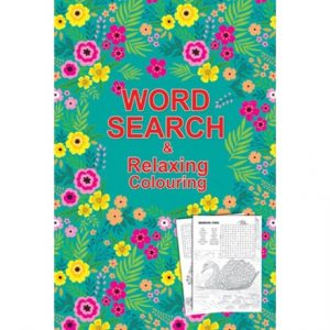 WORDSEARCH AND RELAX COLOURING BOOK A5 - 4 ASSTD