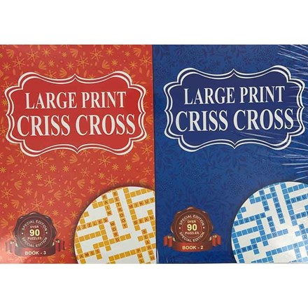 LARGE PRINT CRISS CROSS BOOK A5 - 4 ASSTD