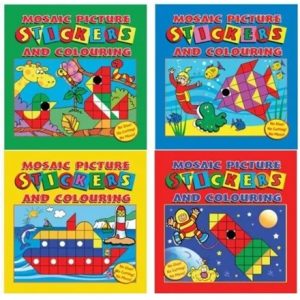 MOSAIC STICKER AND COLOUR FUN BOOK -4 ASSTD