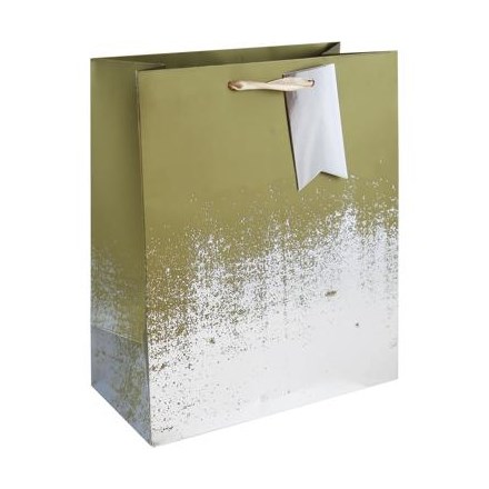 GOLD SILVER DISTRESSED LARGE GIFT BAG