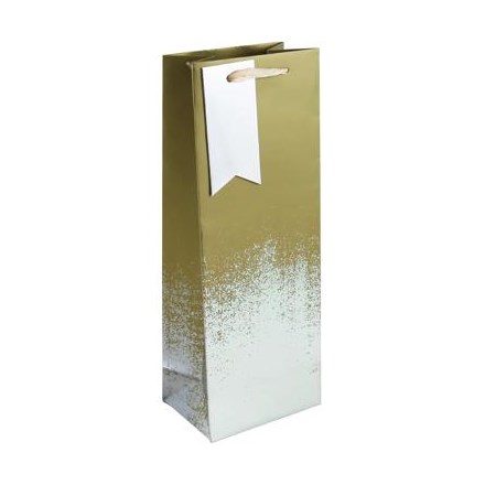GOLD SILVER DISTRESSED BOTTLE GIFT BAG