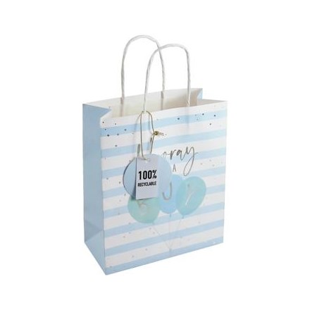 HOORAY BABY BOY MEDIUM GIFT BAG