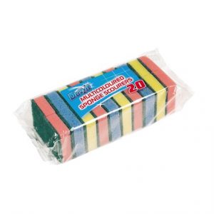 DUZZIT MULTICOLOURED SPONGE SCOURERS 20 PADS
