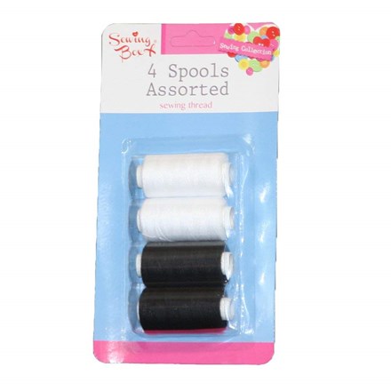 SEWING BOX - SPOOL THREAD BLACK AND WHITE -