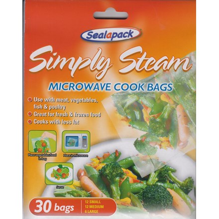 SEALAPACK - SIMPLE STEAM MICROWAVE COOK BAG - 30PC