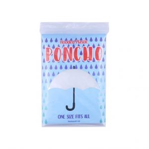 HOODED PLASTIC PONCHO - CLEAR