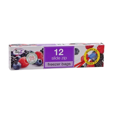 TIDYZ - 12 FREEZER BAGS SLIDE ZIP