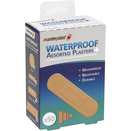 MASTERPLAST - WATERPROOF PLASTERS ASSORTED - 50PK