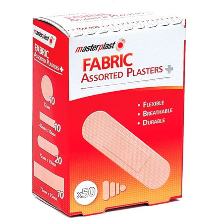 MASTERPLAST - FABRIC PLASTERS ASSORTED - 50PK