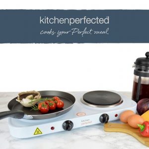 KITCHEN PERFECTED - 2000W DOUBLE HOTPLATE - WHITE