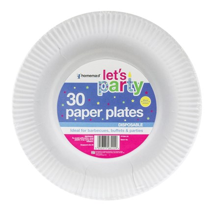 HOMEMAID - 30PK WHITE PAPER PLATES 23CM