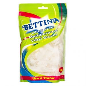 BETTINA - 18PC VINYL LATEX FREE GLOVES