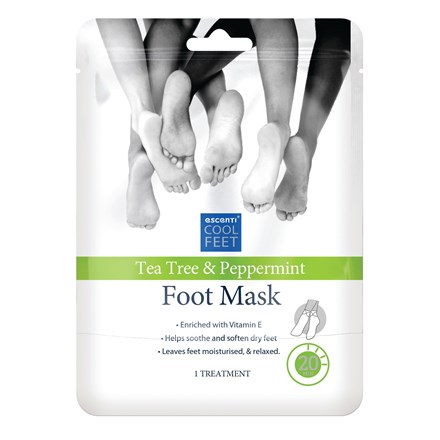 ESCENTI COOL FEET TEA TREE & PEPPERMINT FOOT MASK