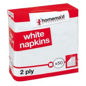 HOMEMAID - WHITE NAPKINS 2PLY -