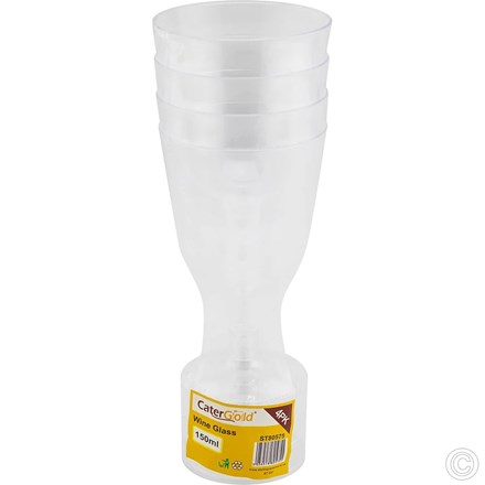 REUSABLE WINE GLASS 150ML 4PK