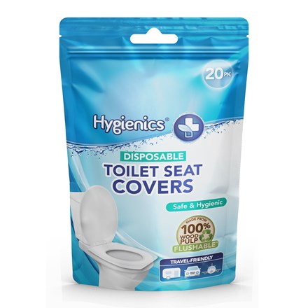 HYGIENICS - DISPOSABLE TOILET SEAT COVERS - 20 PK