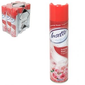 INSETTE - AIR FRESHENER SUMMER ROSES 300ML - 12 PK