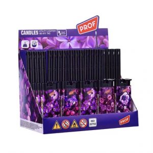 PROF INANGA CANDLE LIGHTER PURPLE FLOWERS