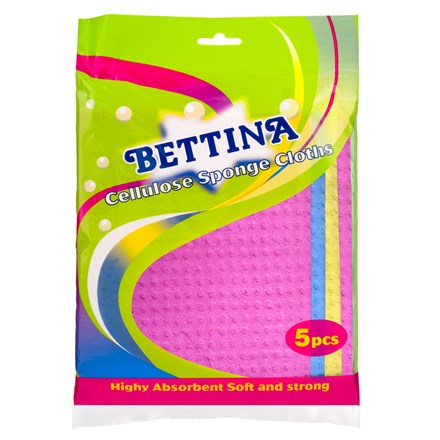 BETTINA - 5PC CELLULOSE SPONGE CLOTHS
