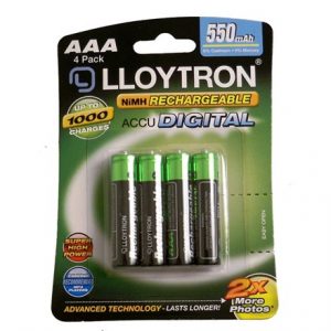 LLOYTRON RECHARGEABLE AAA -  550 MAH