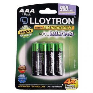 LLOYTRON RECHARGEABLE AAA -  900MAH