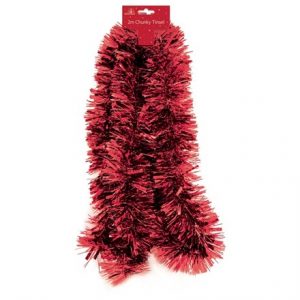 CHUNKY TINSEL - RED - 2M