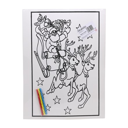 LARGE COLOURING BOARD - SANTA ON SLEIGH