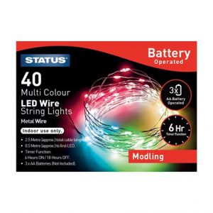 STATUS - 40 MULTI COLOUR LED WIRE STRING LIGHTS